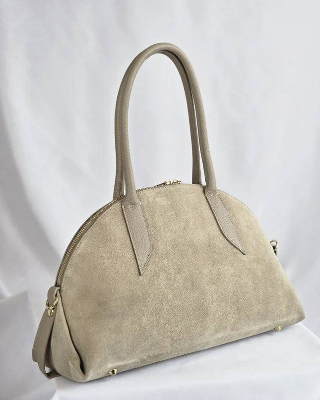 Geantă Cappuccino Dual Texture din 100% Piele Naturală