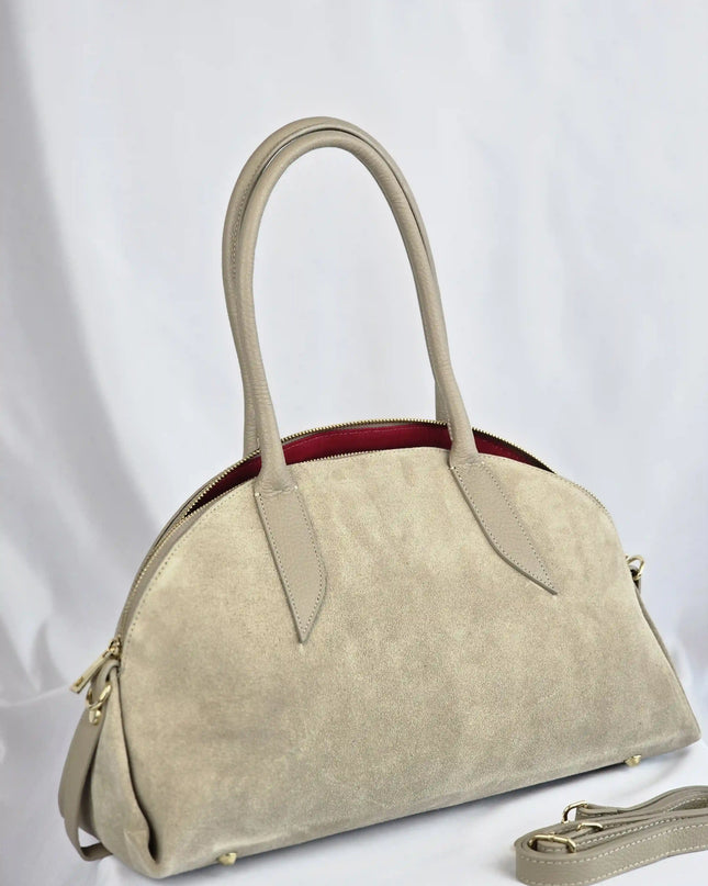 Geantă Cappuccino Dual Texture din 100% Piele Naturală