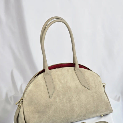Geantă Cappuccino Dual Texture din 100% Piele Naturală