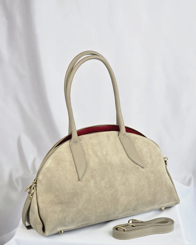 Geantă Cappuccino Dual Texture din 100% Piele Naturală