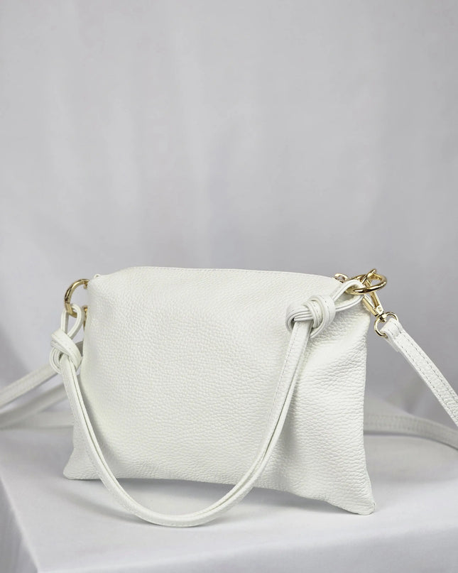 Geantă Pure White din 100% Piele Naturală