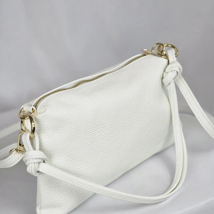 Geantă Pure White din 100% Piele Naturală
