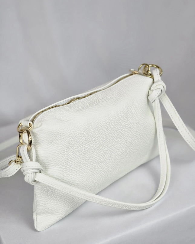 Geantă Pure White din 100% Piele Naturală