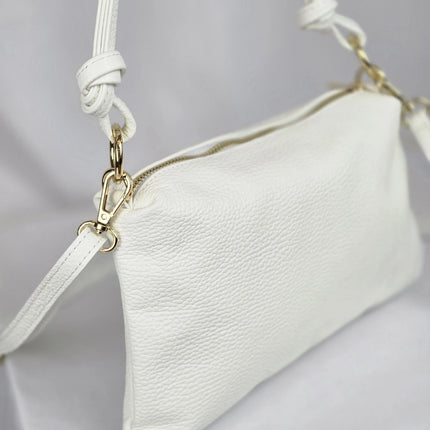 Geantă Pure White din 100% Piele Naturală