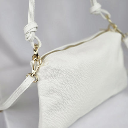 Geantă Pure White din 100% Piele Naturală