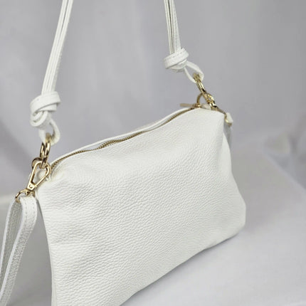 Geantă Pure White din 100% Piele Naturală