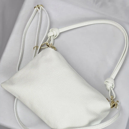 Geantă Pure White din 100% Piele Naturală