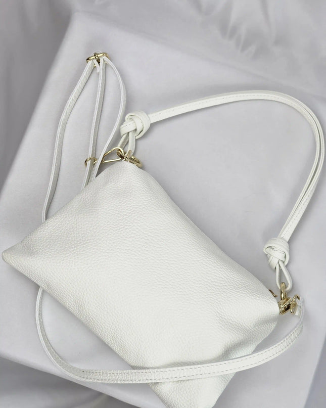 Geantă Pure White din 100% Piele Naturală