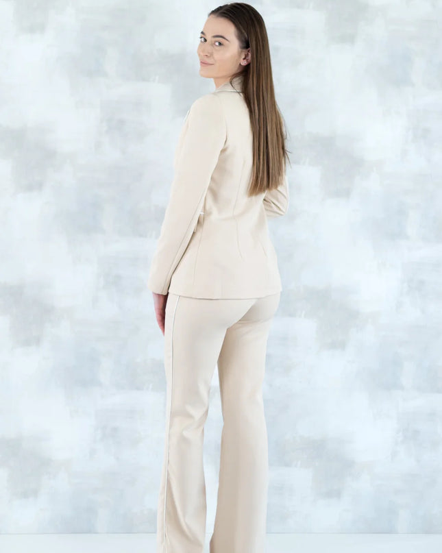 Costum bej elegant – Sacou și Pantaloni 5003-010 - NIZIA