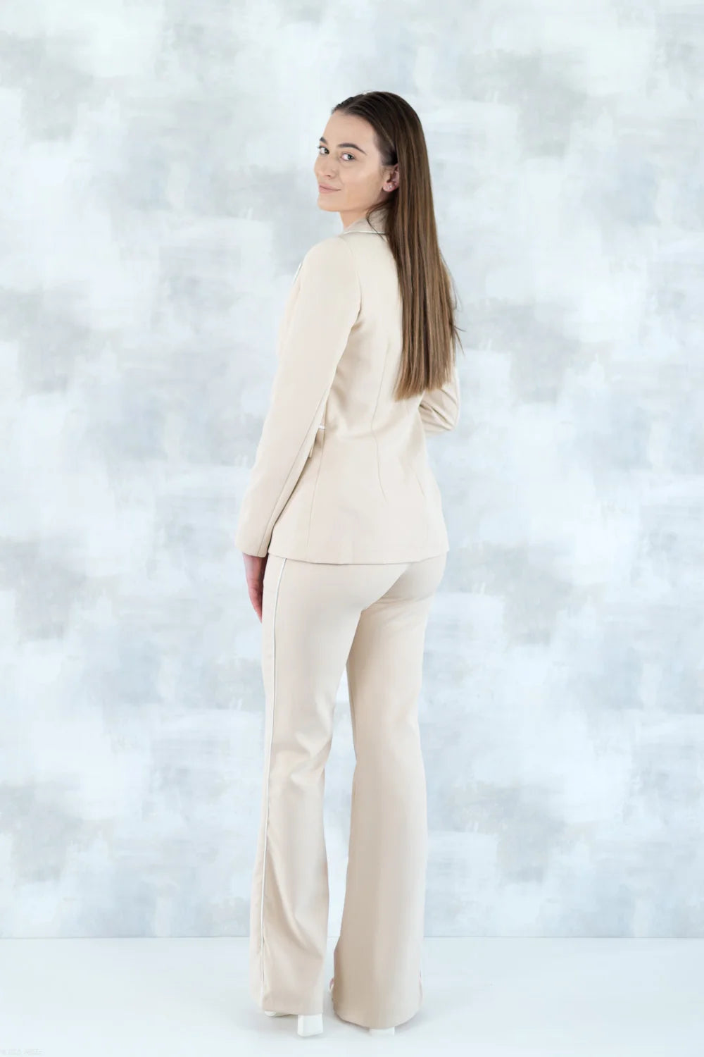Costum bej elegant – Sacou și Pantaloni 5003-010 - NIZIA