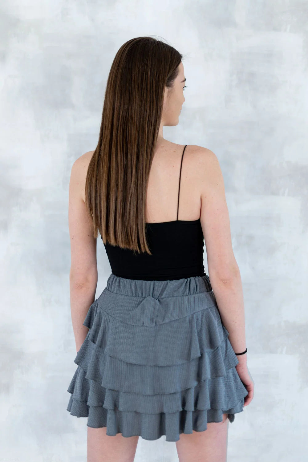 Maieu negru cu bretele subțiri - 12023-017 - NIZIA