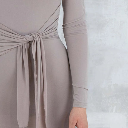 Rochie bej cu efect modelator 10004 - NIZIA