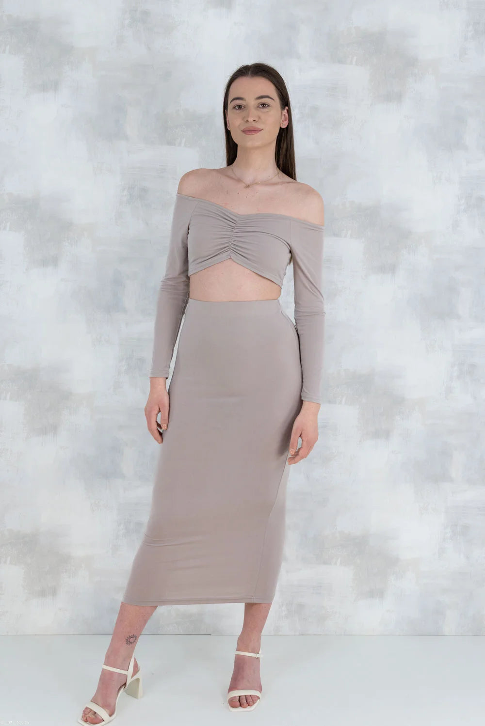 Compleu bej- fusta si top 5013 - NIZIA