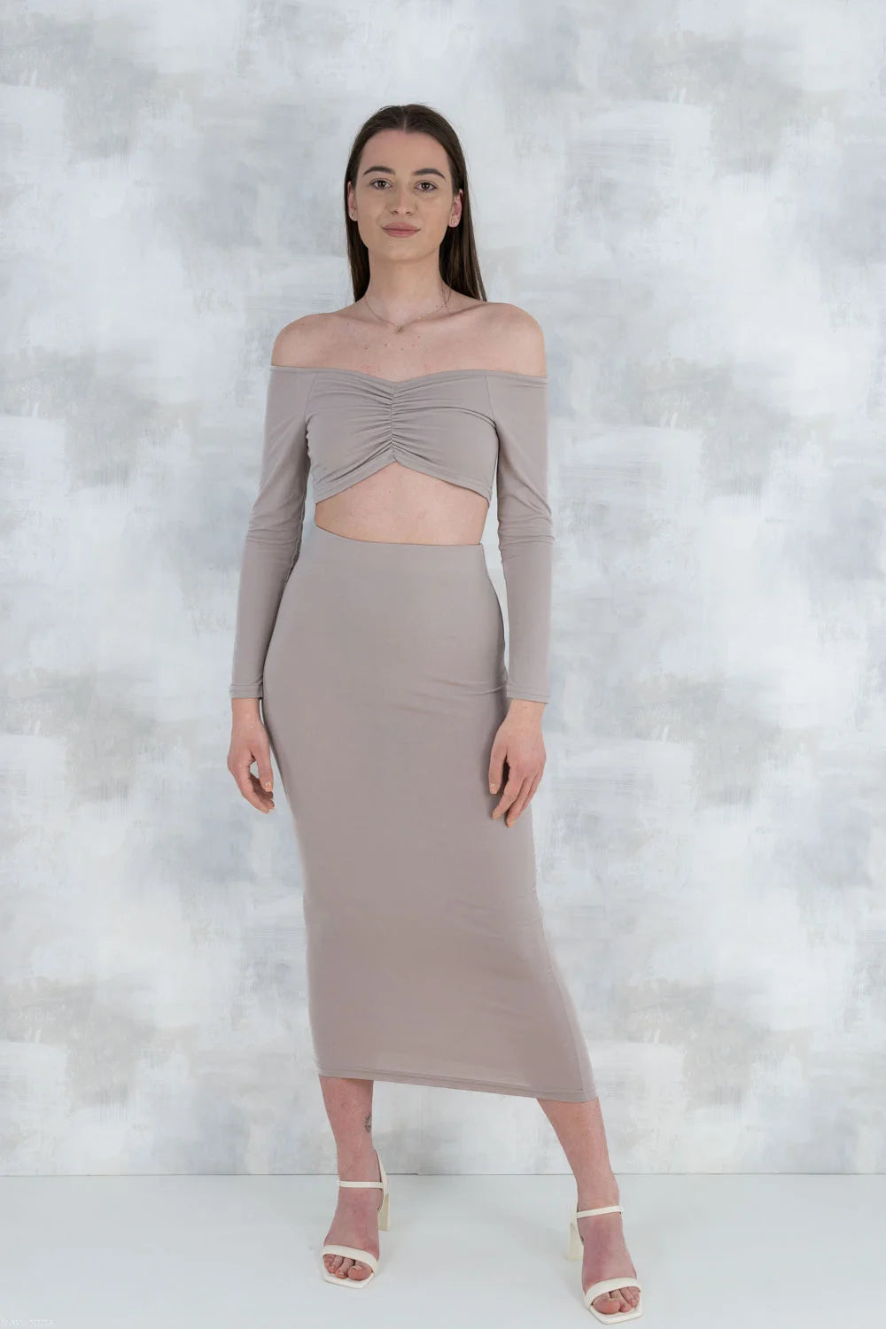 Compleu bej- fusta si top 5013 - NIZIA