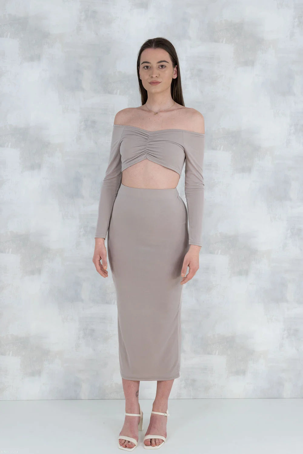 Compleu bej- fusta si top 5013 - NIZIA