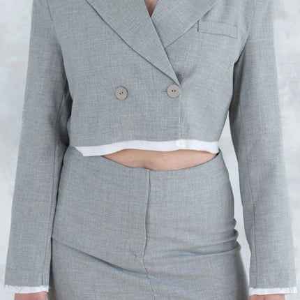 Set Office Chic – Sacou Cropped & Fustă 5015 - NIZIA