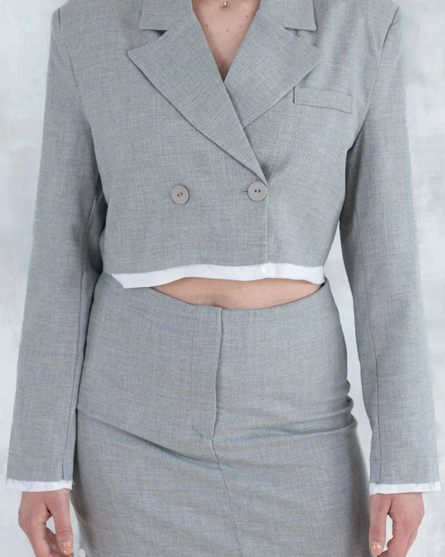 Set Office Chic – Sacou Cropped & Fustă 5015 - NIZIA