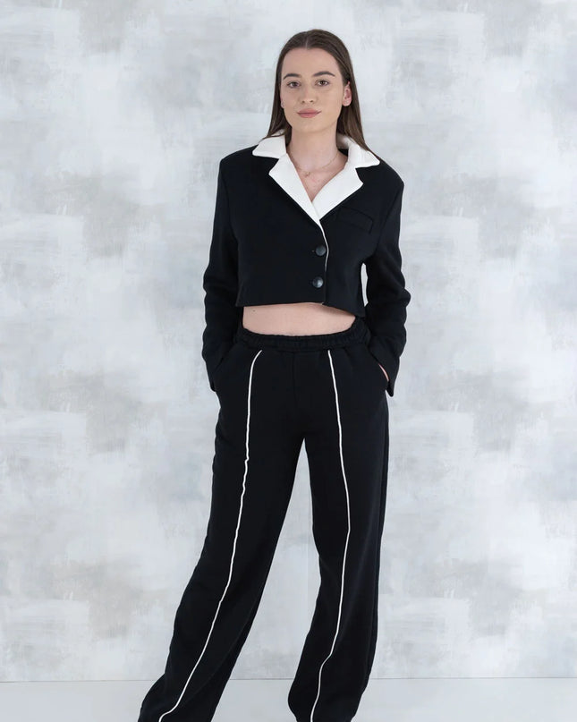 Compleu negru casual- pantalon& sacou 5007 - NIZIA