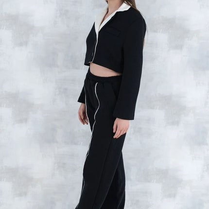 Compleu negru casual- pantalon& sacou 5007 - NIZIA