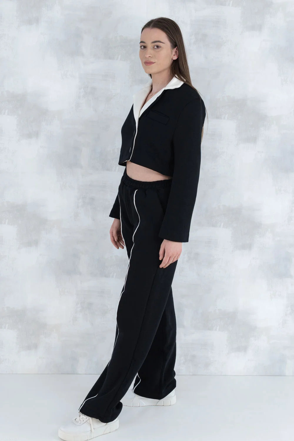 Compleu negru casual- pantalon& sacou 5007 - NIZIA