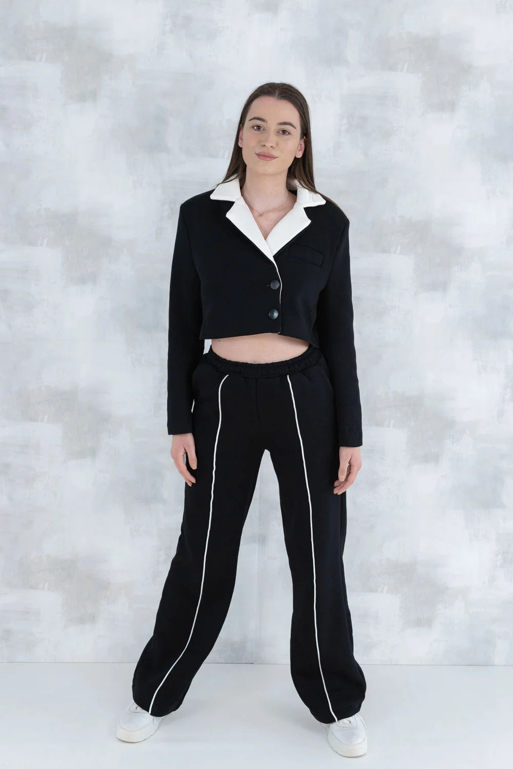 Compleu negru casual- pantalon& sacou 5007 - NIZIA