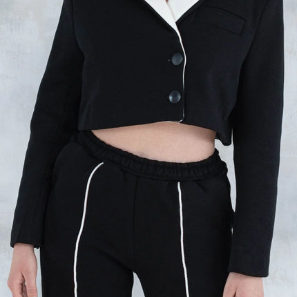 Compleu negru casual- pantalon& sacou 5007 - NIZIA