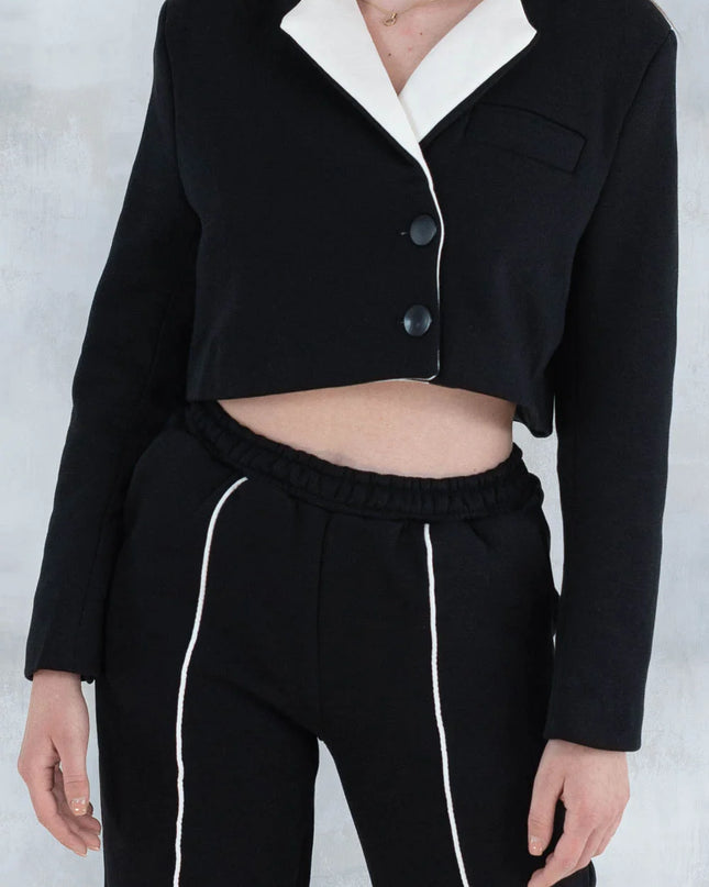 Compleu negru casual- pantalon& sacou 5007 - NIZIA