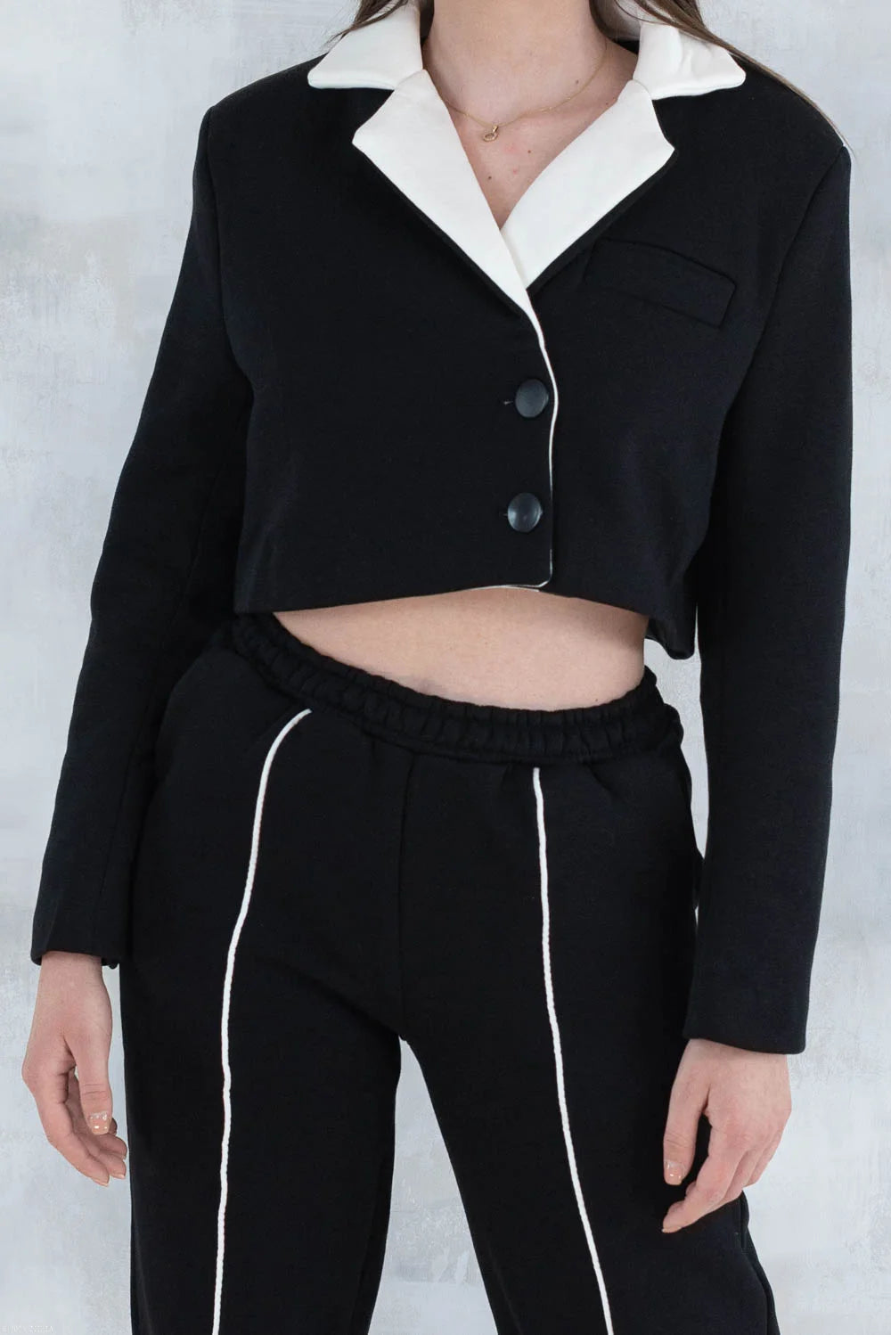 Compleu negru casual- pantalon& sacou 5007 - NIZIA