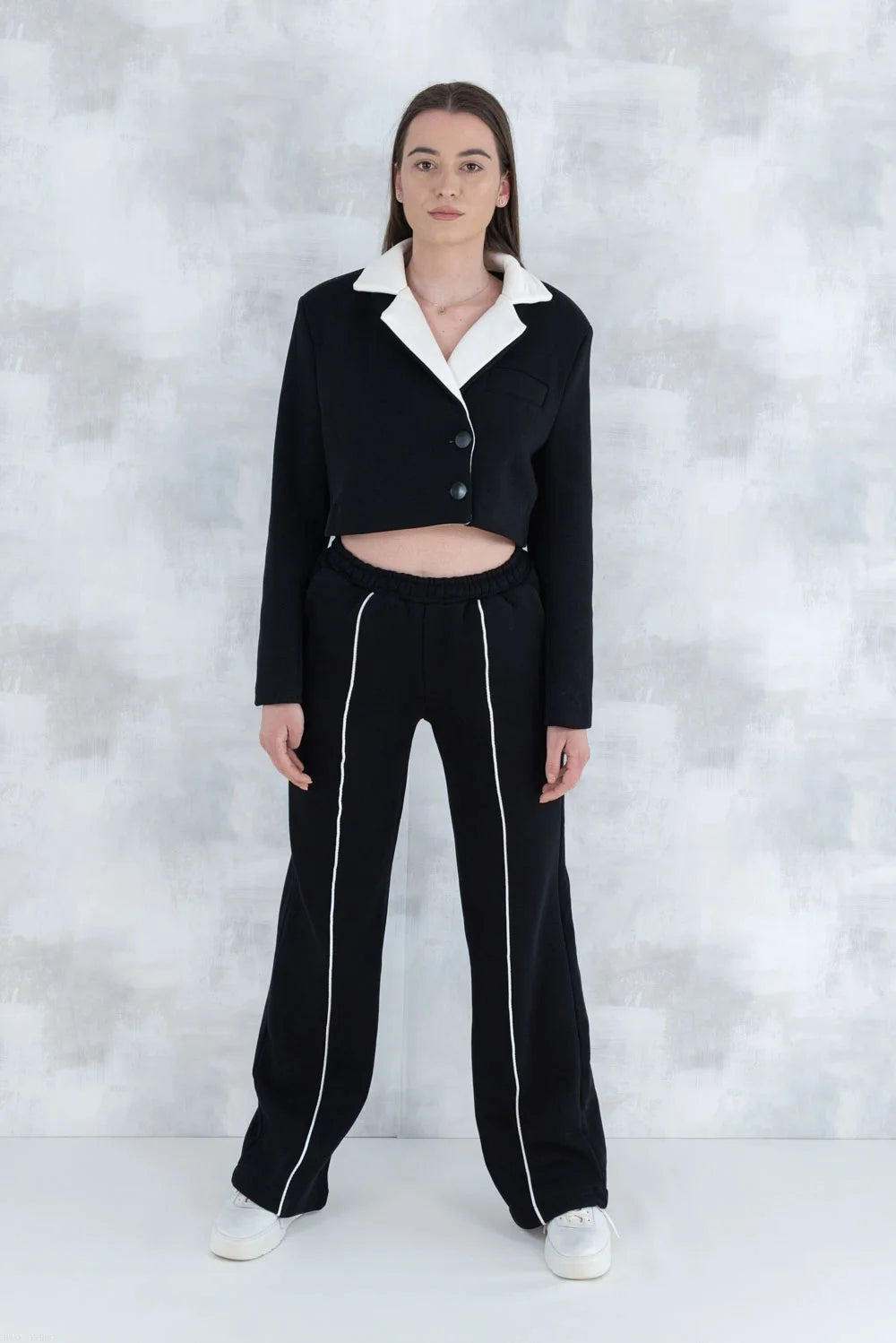 Compleu negru casual- pantalon& sacou 5007 - NIZIA