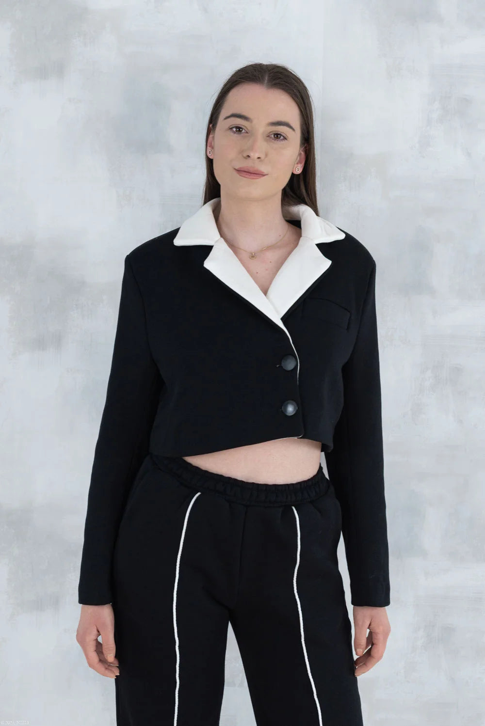 Compleu negru casual- pantalon& sacou 5007 - NIZIA