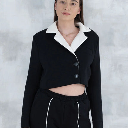 Compleu negru casual- pantalon& sacou 5007 - NIZIA