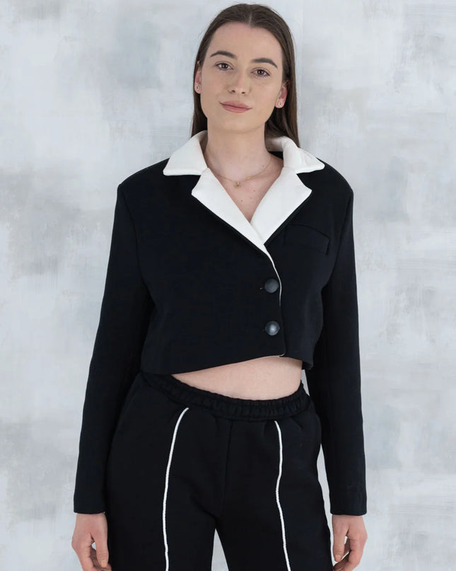 Compleu negru casual- pantalon& sacou 5007 - NIZIA