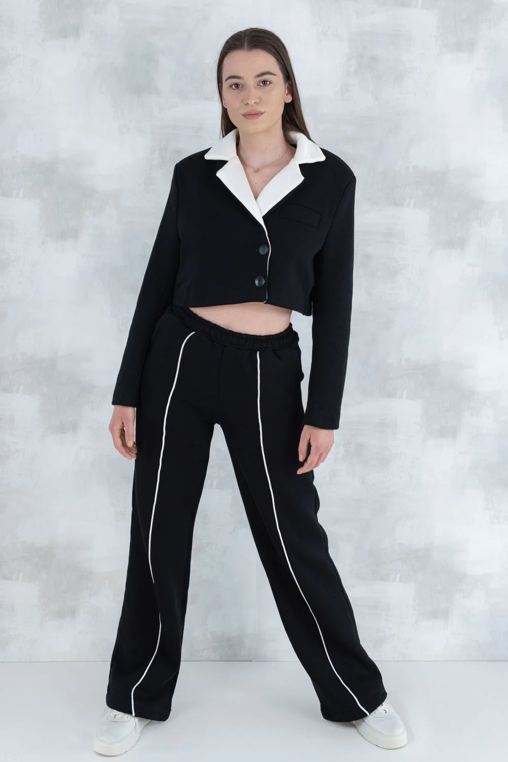 Compleu negru casual- pantalon& sacou 5007 - NIZIA