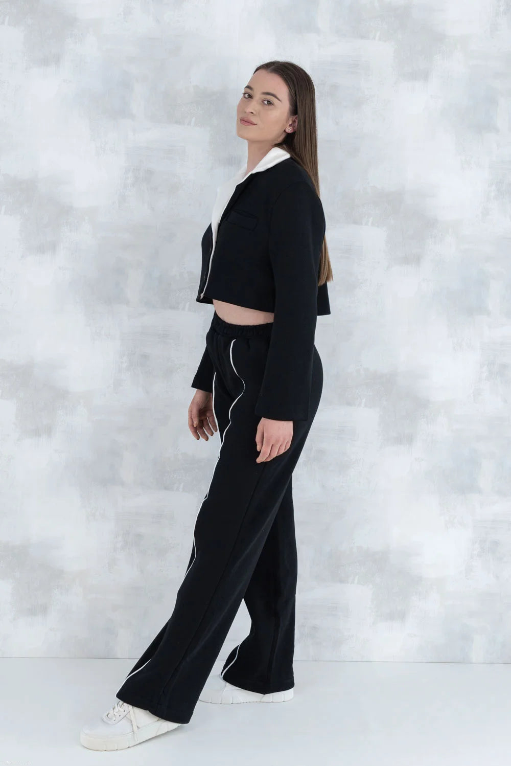 Compleu negru casual- pantalon& sacou 5007 - NIZIA