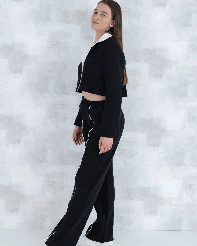 Compleu negru casual- pantalon& sacou 5007 - NIZIA